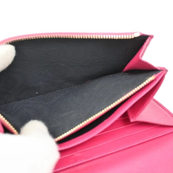 YVES SAINT LAURENT YSL Logo Belle De Jour Long Wallet Leather Pink GHW 66KB977 - Picture 9 of 14